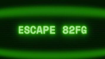 alt Grün crt Bildschirm zeigen Text Flucht jetzt erscheint im zufällig Panne und Codierung Stil video