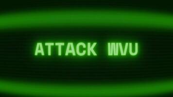 velho verde crt tela mostrando texto ataque agora aparecendo dentro aleatória falha e codificação estilo video