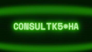 antiguo verde crt pantalla demostración texto consulta apareciendo en aleatorio falla y codificación estilo video