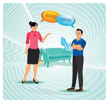 Two people having a conversation vector