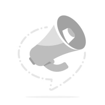 ilustración de un megáfono y charla burbuja silueta. No notificaciones, No anuncios, o vacío noticias. minimalista comunicación concepto para sitio web, móvil aplicación, o usuario interfaz diseño vector