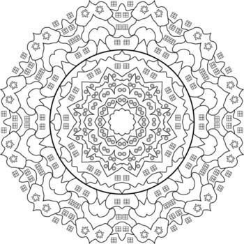 Ornate Circular Design Monochrome Pattern for Various Creative Uses vector