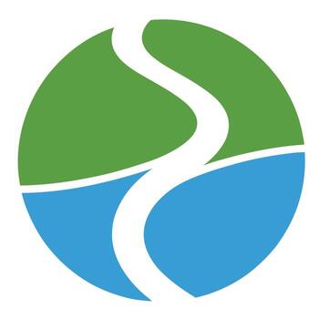 Abstract colorful waves circle logo icon design element. Modern nature inspired graphic with flowing lines vector