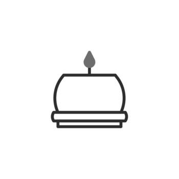 Minimalist candle icon illustration design creating a simple aesthetic and symbolic representation vector