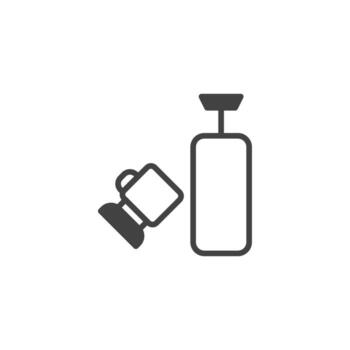 Simple outline of punching bag and focus light offering versatile visuals suitable for diverse vector