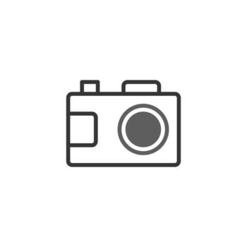 Simplified digital camera representation for content creation a symbol of capturing moments vector