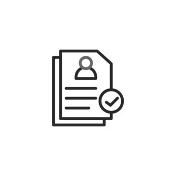 Simple depiction of document approval with user icon and check mark for business purposes vector
