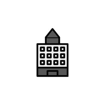 Stylized city architecture structure office building representation minimal icon showing urban vector