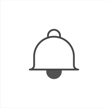 Simple minimalistic notification bell drawing showcasing alert design for modern application or vector