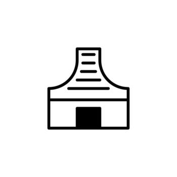 Simple outline of a building structure architectural design concept representing minimalis urban vector