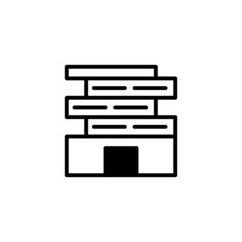 geométrico abstracción presentando apilado rectangular formas y un central vacío exhibiendo vector