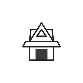 Geometric home icon modern architecture style representing housing or building concept minimal vector