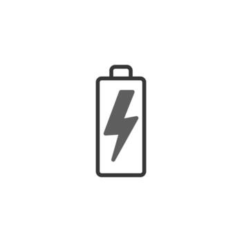 Energy solution illustrated through battery design showcasing portable power source with lightning vector