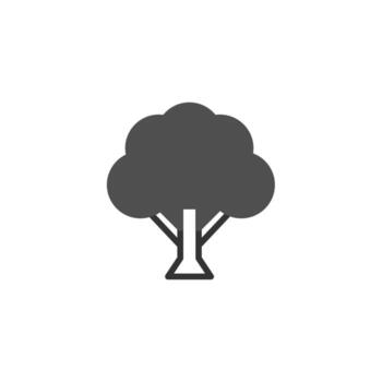 Simple tree icon graphic representation for use in botanical studies and artistic interpretations vector
