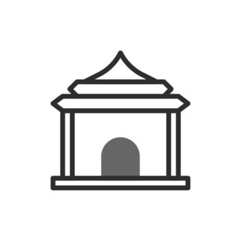 Simple architectural structure with unique curves and lines showcasing minimalist approach vector