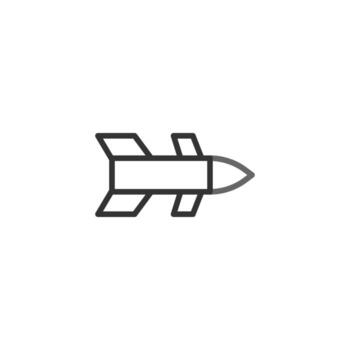 Simple rocket icon symbolizing space exploration advancement technological progress and the future vector