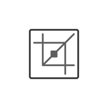 Geometric precision icon within a structured frame depicting abstract design element and minimal vector
