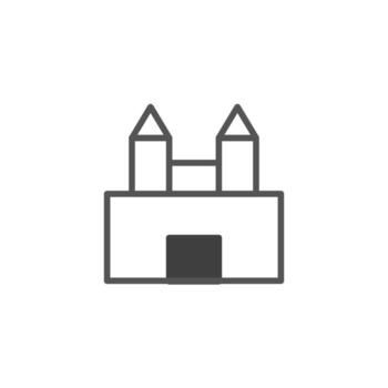 Stylized fortress icon displaying symmetrical design with pointed towers perfect for website vector