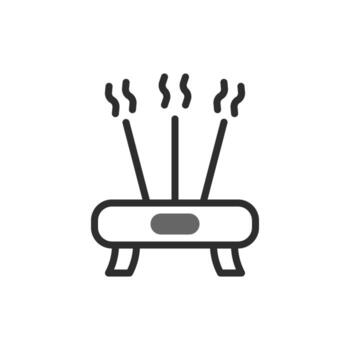 Essential oil diffuser emitting fragrant steam minimalist icon for aromatherapy and well being vector