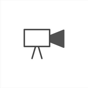 Simple camera icon representing filmmaking equipment symbol for creating motion pictures projects vector
