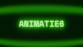 gammal grön crt skärm som visar text animering visas i slumpmässig tekniskt fel och kodning stil video