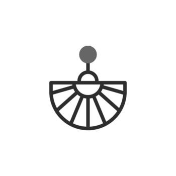 Minimalist graphic of an elegant fan-shaped earring with lines creating a delicate and balanced vector