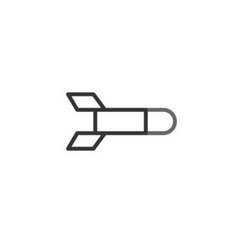 Sleek minimal rocket icon design representing technological innovation and future exploration vector