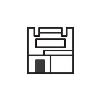sencillo geométrico estructura icono representando un moderno arquitectónico diseño con minimalista vector