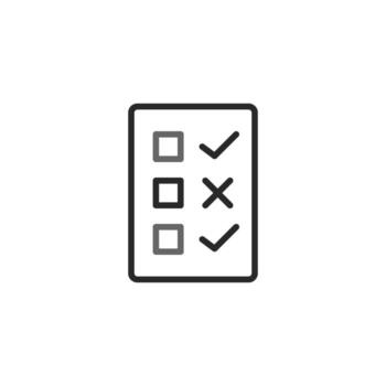 Checklist icon indicating completion or selection of tasks on a digital form or survey application vector