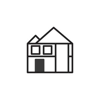 Simple Line Drawing of a Home Depicting Minimalist Architecture and Structure in Urban Planning vector