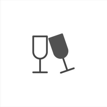 minimalista diseño de vino lentes tostado con un elegante estilo y sencillo Arte concepto creando vector