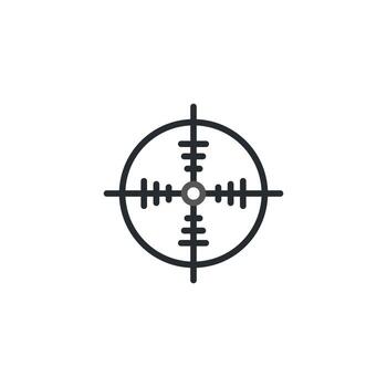 Precision targeting graphic element with crosshair symbol representing accuracy and technological vector