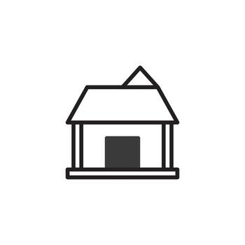 sencillo contorno casa representación mostrando mínimo diseño elementos y geométrico formas vector