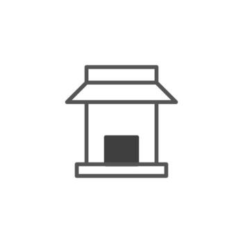 minimalista gráfico de un estructura para abrigo o comercio retratar sencillez y accesibilidad vector