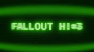 gammal grön crt skärm som visar text Ramla ut zon visas i slumpmässig tekniskt fel och kodning stil video