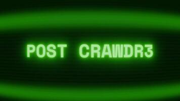 gammal grön crt skärm som visar text posta skapas visas i slumpmässig tekniskt fel och kodning stil video