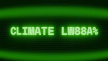 vecchio verde crt schermo mostrando testo clima modificare apparendo nel casuale problema tecnico e codifica stile video