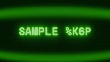 gammal grön crt skärm som visar text prov förberedelse visas i slumpmässig tekniskt fel och kodning stil video