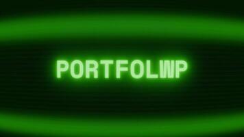 oud groen crt scherm tonen tekst portefeuille verschijnen in willekeurig glitch en codering stijl video