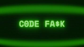 vieux vert crt écran montrant texte code échouer apparaissant dans Aléatoire pépin et codage style video