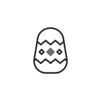 estilizado Pascua de Resurrección huevo ilustración mostrando festivo zigzag y diamante modelo mínimo línea Arte vector