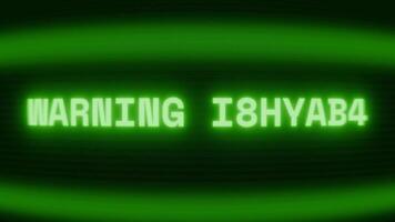 vecchio verde crt schermo mostrando testo avvertimento segnali apparendo nel casuale problema tecnico e codifica stile video