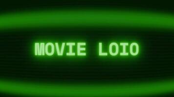 velho verde televisão tela mostrando texto filme logotipo aparecendo dentro aleatória falha e codificação estilo video