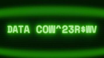velho verde crt tela mostrando texto dados coleção aparecendo dentro aleatória falha e codificação estilo video