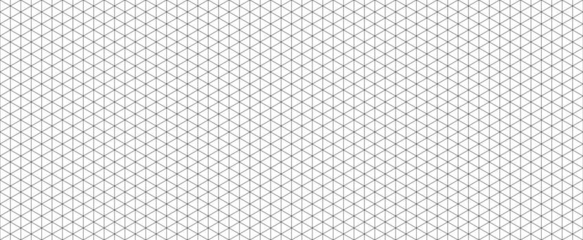 Black seamless isometric grid paper. Linear triangular blueprint repeating pattern. Graph guide background for engineering, architect, technical drawing. Lined ruler sheet page template vector