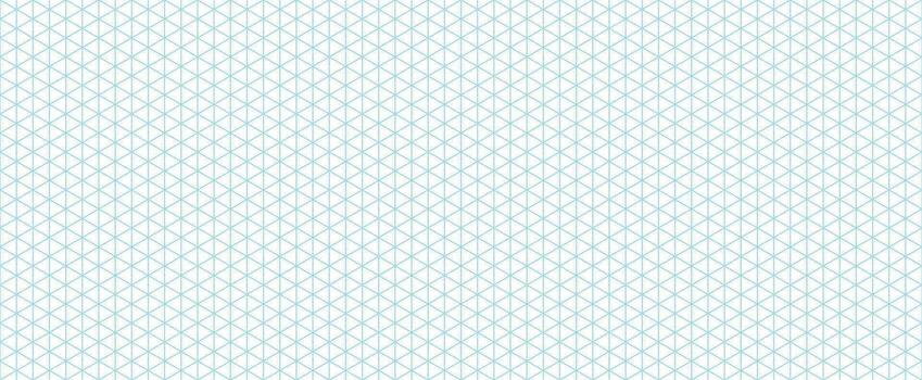 Blue seamless isometric grid paper. Dotted triangular blueprint repeating pattern. Graph guide background for engineering, architect, technical drawing. Lined ruler sheet page template vector