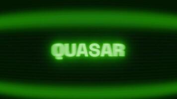 vieux vert crt écran montrant texte quasar apparaissant dans Aléatoire pépin et codage style video