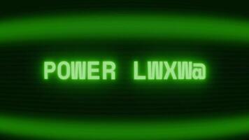 gammal grön crt skärm som visar text kraft förlust visas i slumpmässig tekniskt fel och kodning stil video