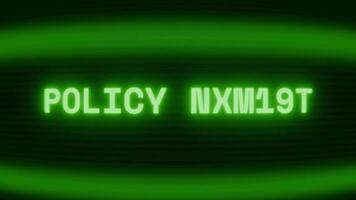 gammal grön crt skärm som visar text politik uppdatering visas i slumpmässig tekniskt fel och kodning stil video