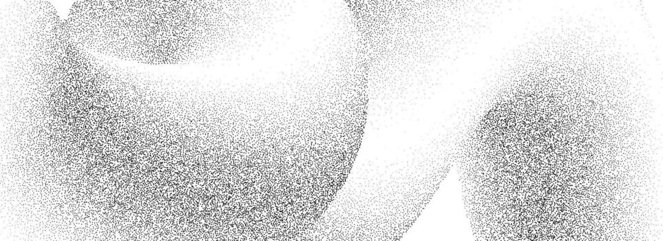 Dotted wavy sand grain texture. Stippled curved gradient wave background. Abstract halftone grit backdrop overlay. Grunge gritty noise dotwork wallpaper with granules, speckles, particles vector